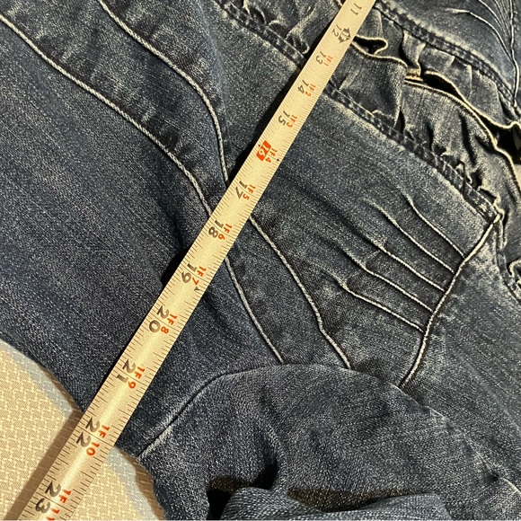 Ladies SZ XL Sweet Ruffled Denim Jacket - Picture 8 of 9